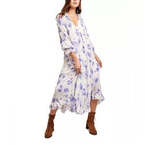 NWT FREE PEOPLE WOMEN'S FEELING GROOVY MIDI DRESS size L